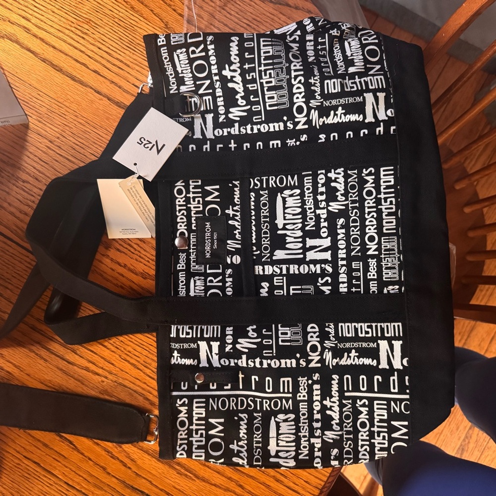 Nordstrom Black & White Logo Tote Bag